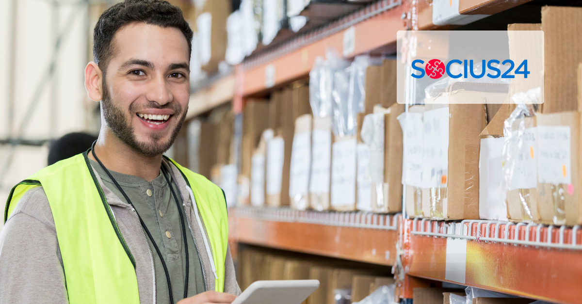 Smiling man with safety vest