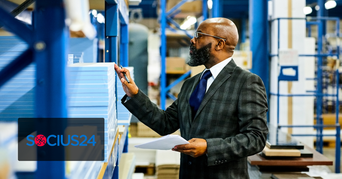 smart man with suit and list